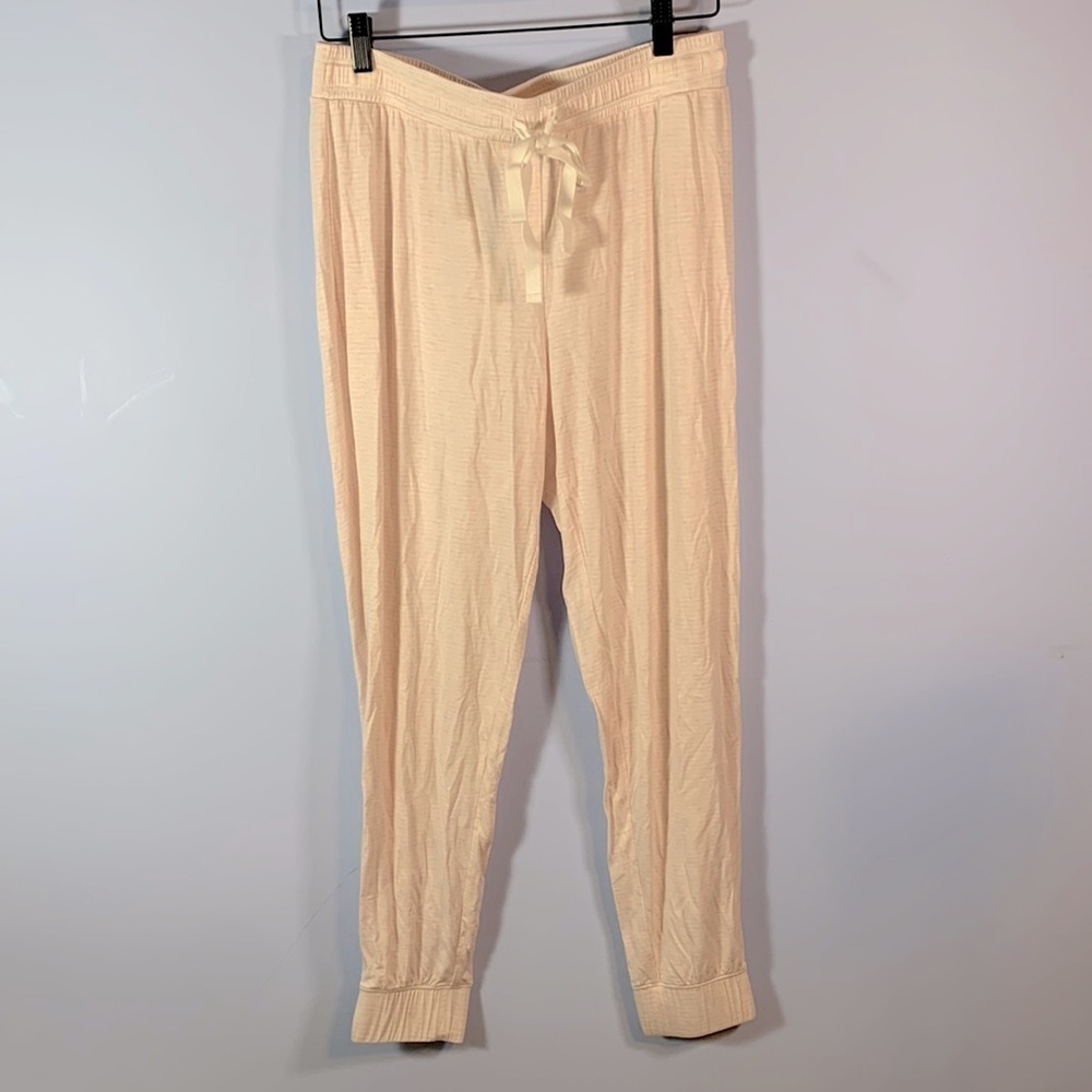 Haven Well Within medium tencel modal pink white stripe jogger pajama bottoms